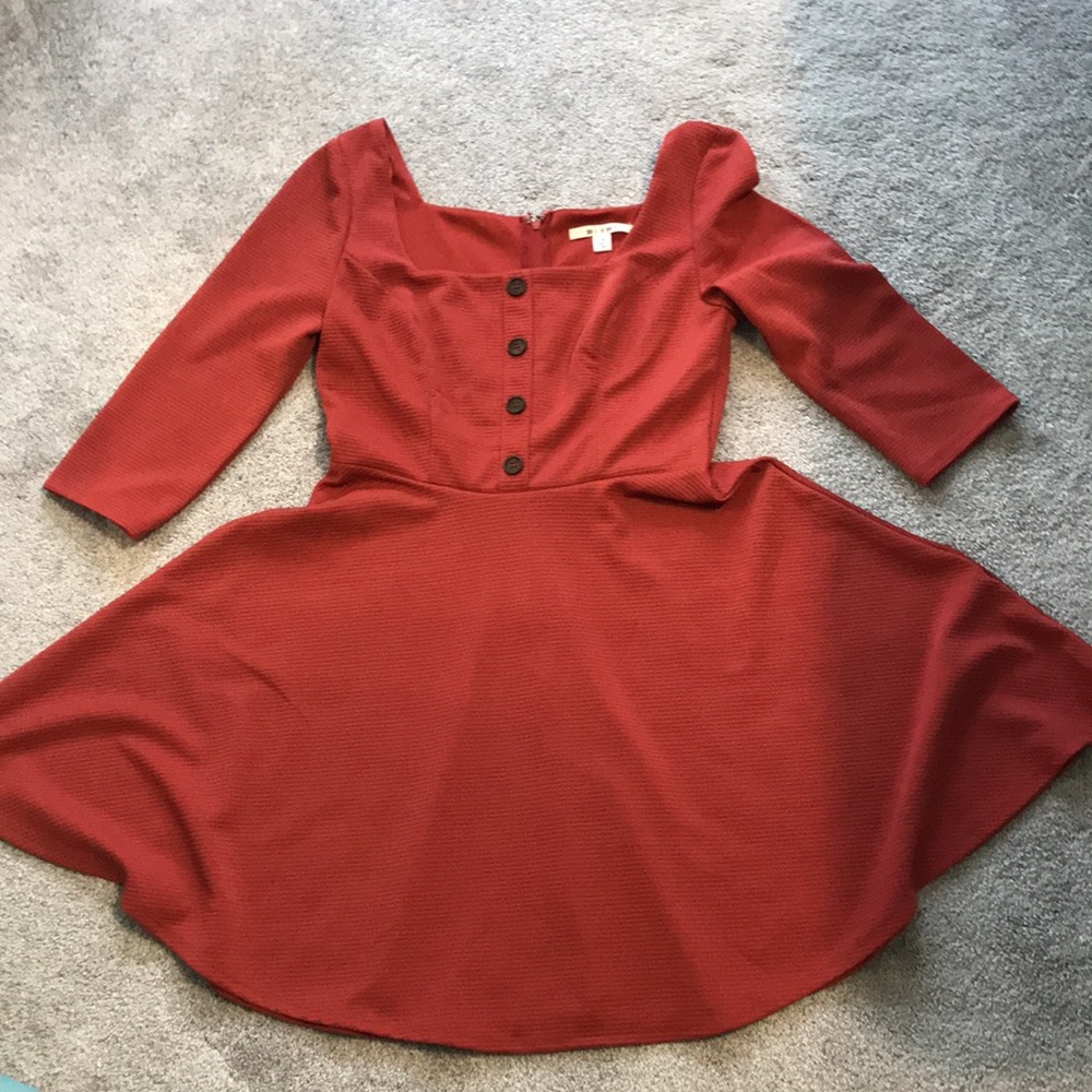 Women’s medium dress 3/4 sleeve burnt orange